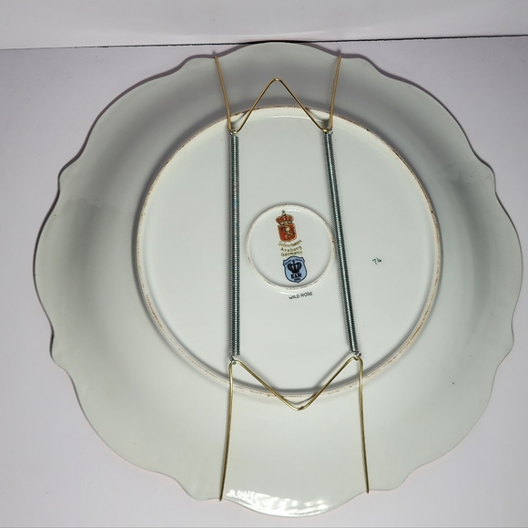 Schumann Arzberg Bavarian Gold Rim "Wild Rose" Decor Plate Collectible - Picture 3 of 4